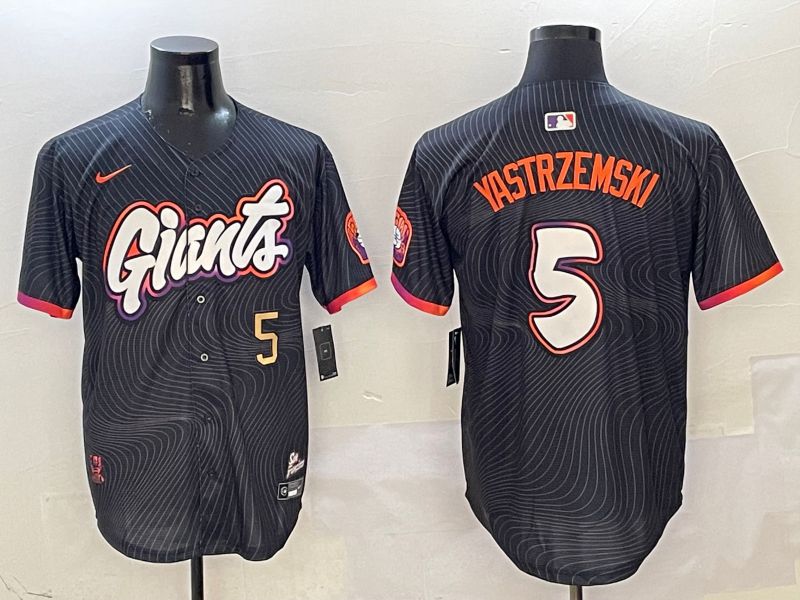 Men San Francisco Giants #5 Yastrzemski Black Second generation Joint Name Nike 2025 MLB Jersey style 2